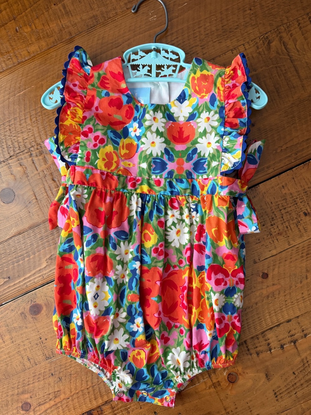 bella bliss Floral Ruffle bubble romper in Bright Multi-Color - Picture 12 of 12
